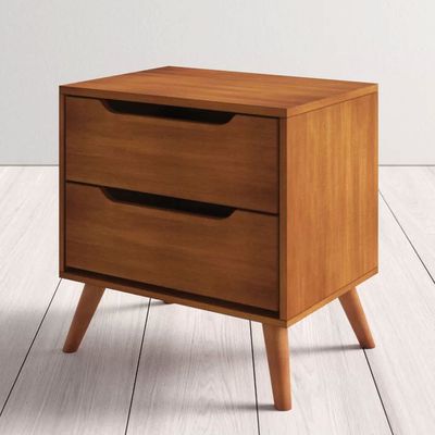 Ashlyn 2 Drawers Nightstand-Brown