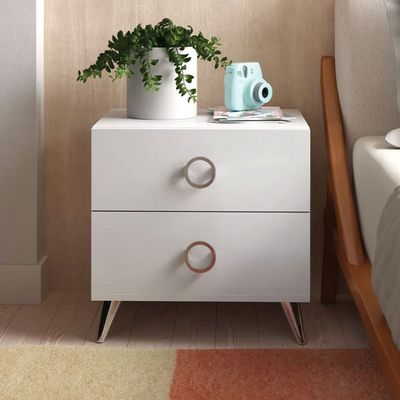 Claire 2 Drawer Nightstand-White