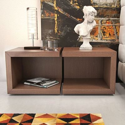 Ludlow Cube Night Stand-Walnut