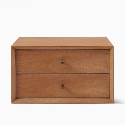 Quinn Mid-Century Wall Mounted Nightstand-Oak