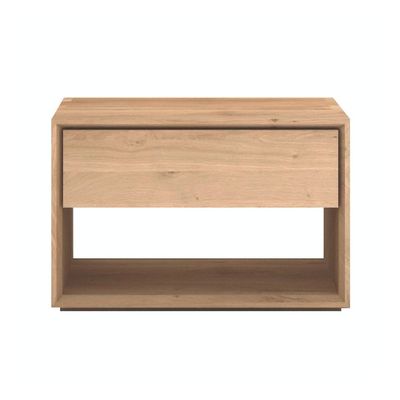 Oak Nordic Modern Nightstand | Minimalist Bedside Table with Drawer | Light Wood Finish | Compact Night Stand for Bedroom | Scandinavian Style Side Table | Sturdy Wooden Frame | Ideal for Storage & Décor