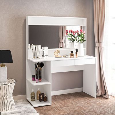 Adler Vanity Dresser With Mirror-White