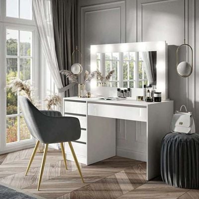 Bella Elegance Dresser With Mirror-White