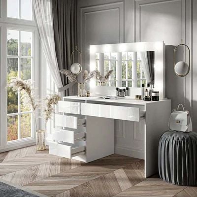 Bella Elegance Dresser With Mirror-White