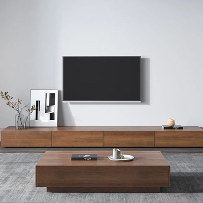 Trinity Modern Coffee Table with 2 Storage Drawers | Brown Wooden Center Table for Living Room | Sleek & Functional Design | Durable Engineered Wood | Contemporary Coffee Table with Hidden Storage | Ideal for Homes & Apartments