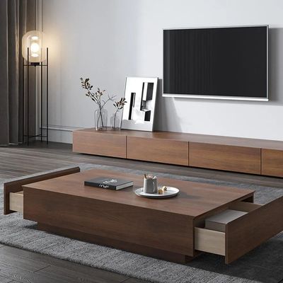 Trinity Modern Coffee Table with 2 Drawers-Brown