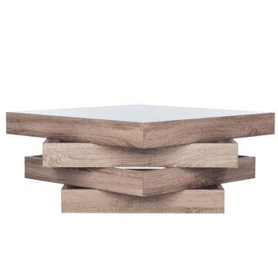 Geometric Wood Coffee Table-Oak