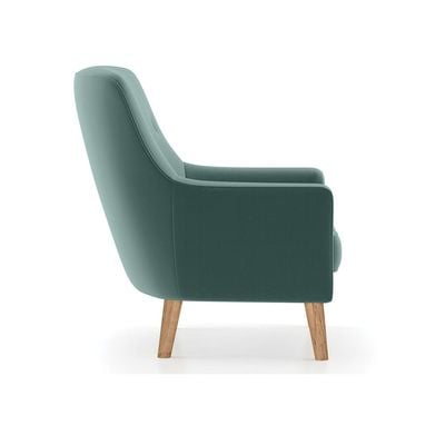 Hagen Velvet Lounge Chair-Linen-Green