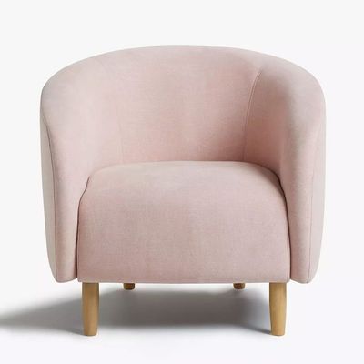 Scoop Round Armchair-Velvet-Pink