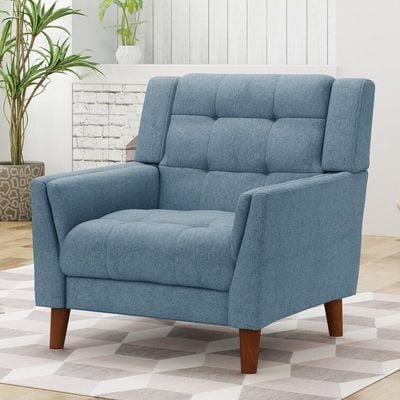 Greenmont Wide Tufted Armchair-Blue