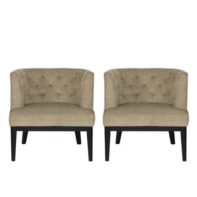 Gilmanton Wide Tufted Club Chair (Set of 2)-Beige