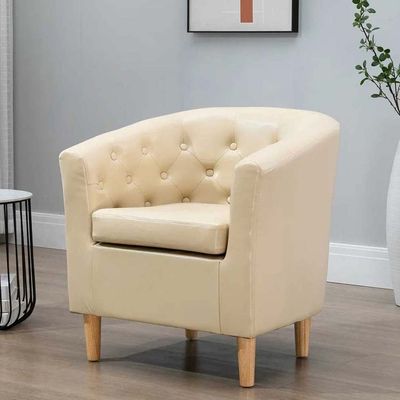 Tufted Tub Chair-Beige