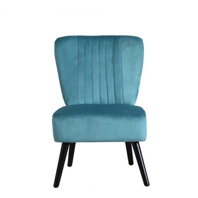 Neo Shell Velvet Accent Chair in Teal Color