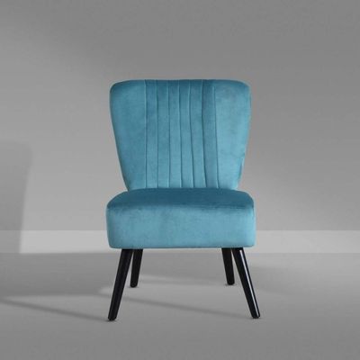 Neo Shell Velvet Accent Chair in Teal Color