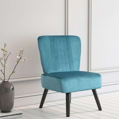 Neo Shell Velvet Accent Chair in Teal Color