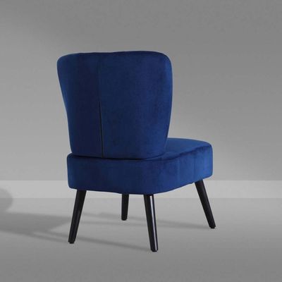 Neo Shell Velvet Accent Chair in Navy Blue Color