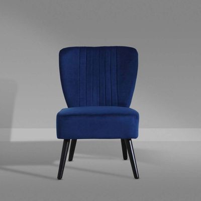 Neo Shell Velvet Accent Chair in Navy Blue Color