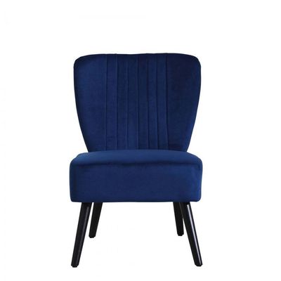 Neo Shell Velvet Accent Chair in Navy Blue Color