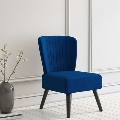 Neo Shell Velvet Accent Chair in Navy Blue Color