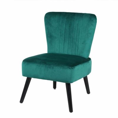 Neo Shell Velvet Accent Chair in Green Color