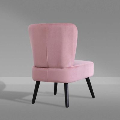 Neo Shell Velvet Accent Chair in Pink Color