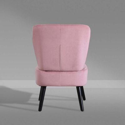 Neo Shell Velvet Accent Chair in Pink Color