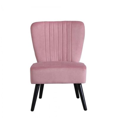 Neo Shell Velvet Accent Chair in Pink Color