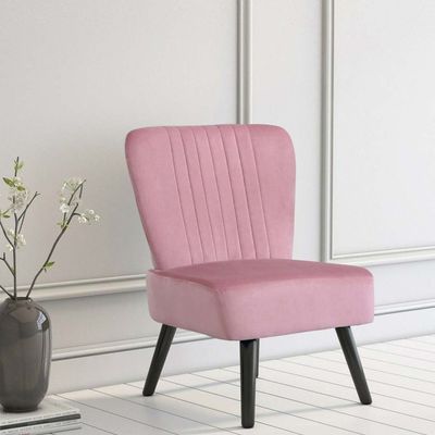 Neo Shell Velvet Accent Chair in Pink Color