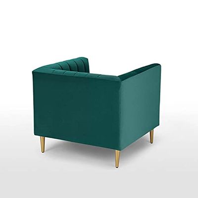 Box Tufted Channel Armchair-Green