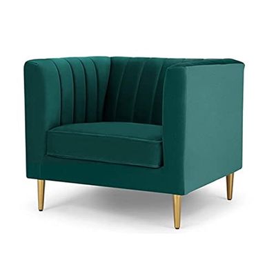 Box Tufted Channel Armchair-Green