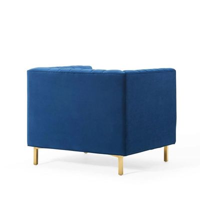 Box Tufted Channel Armchair-Blue