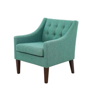 Clopton Upholstered Armchair in Teal Color-Grey