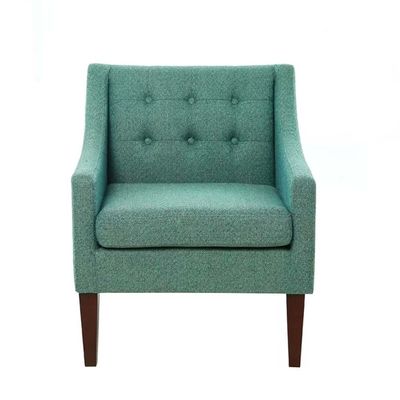 Clopton Upholstered Armchair in Teal-Modern Accent Chair with Armrests-Soft Fabric Upholstery for Maximum Comfort-Stylish Design for Living Room, Bedroom, or Office-Sturdy Wooden Frame-Elegant and Cozy Seating Solution-Perfect for Contemporary Home Décor
