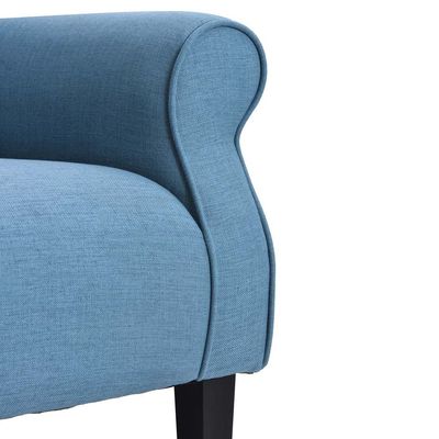 Andrew Button Tufted Arm Chair in Blue Color