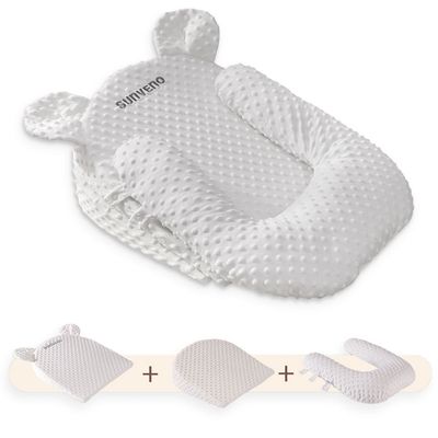 Sunveno Portable Baby Anti - spill Milk U Shape Pillow w / 10° & 15° Slope pad