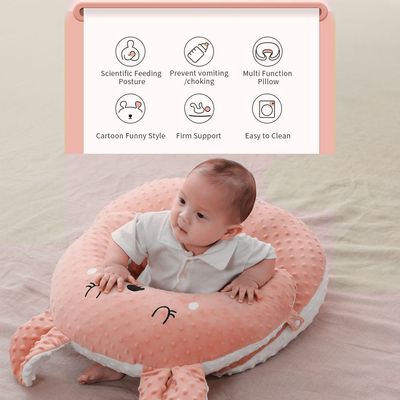 Sunveno Baby Anti - Reflux Feeding Pillow w / C Shapped Seating Pillow - Pink