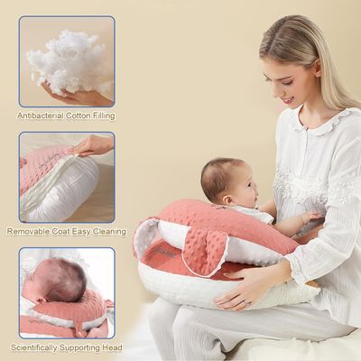 Sunveno Baby Anti - Reflux Feeding Pillow w / C Shapped Seating Pillow - Pink