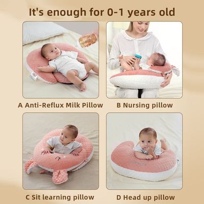 Sunveno Baby Anti - Reflux Feeding Pillow w / C Shapped Seating Pillow - Pink