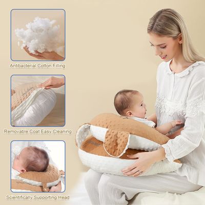 Sunveno Baby Anti-Reflux Feeding Pillow W/ C Shapped Seating Pillow - Coffee