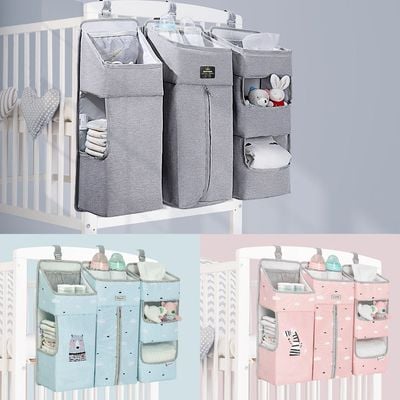 Sunveno Baby Bedside Portable Crib Organizer - Grey