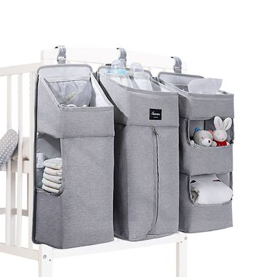 Sunveno Baby Bedside Portable Crib Organizer - Grey