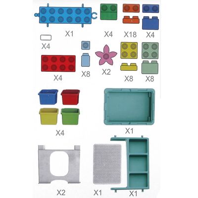 Little Story Blocks 3 in 1 Activity Table w / t 59 Blocks