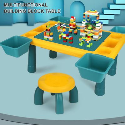 Little Story Blocks 4 In 1 Activity Table Wt Stool - Green