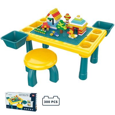 Little Story Blocks 4 In 1 Activity Table Wt Stool - Green