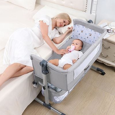 Teknum Bedside Crib - Grey