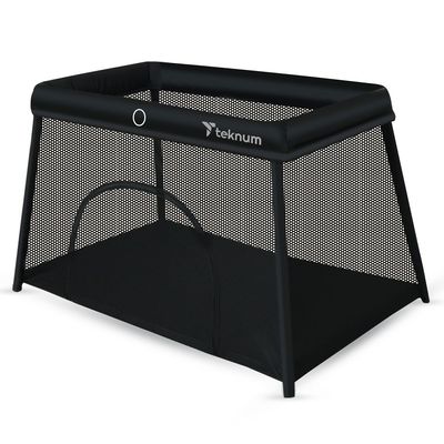 Teknum Portable Quick fold Playard & Cot with Zipper Door & Carry Bag - Midnight Black