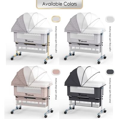 Teknum Moonlight Bedside Crib - Dark Grey