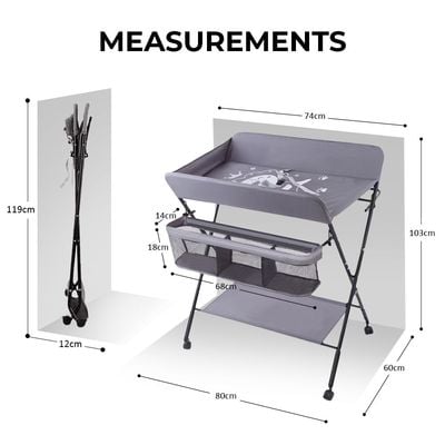 Teknum 4 - in - 1 Diaper Changing Table Organizer - Grey