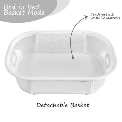 Teknum 3-In-1 Baby Rocker Bassinet/ Infant Crib W/ Mosquito Net - White