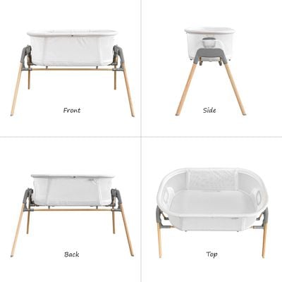 Teknum 3 - IN - 1 Baby Rocker Bassinet / Infant Crib w / Mosquito net - White